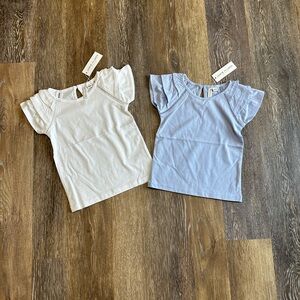 Janie and Jack little girls shorts sleeve shirt top size 5